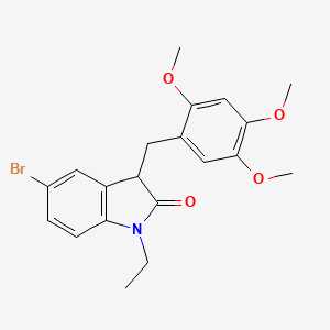 molecular formula C20H22BrNO4 B11349774 5-bromo-1-ethyl-3-(2,4,5-trimethoxybenzyl)-1,3-dihydro-2H-indol-2-one 