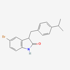 molecular formula C18H18BrNO B11349786 5-bromo-3-[4-(propan-2-yl)benzyl]-1,3-dihydro-2H-indol-2-one 