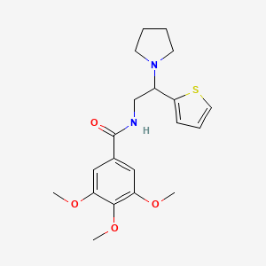 molecular formula C20H26N2O4S B11349789 3,4,5-trimethoxy-N-[2-(pyrrolidin-1-yl)-2-(thiophen-2-yl)ethyl]benzamide 