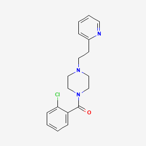 molecular formula C18H20ClN3O B11349806 (2-Chlorophenyl){4-[2-(pyridin-2-yl)ethyl]piperazin-1-yl}methanone 