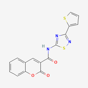 molecular formula C16H9N3O3S2 B11349807 2-oxo-N-[3-(thiophen-2-yl)-1,2,4-thiadiazol-5-yl]-2H-chromene-3-carboxamide 