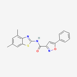 molecular formula C19H15N3O2S B11349820 N-(4,6-dimethyl-1,3-benzothiazol-2-yl)-5-phenyl-1,2-oxazole-3-carboxamide 