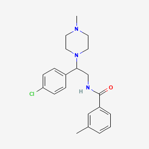 molecular formula C21H26ClN3O B11349825 N-[2-(4-chlorophenyl)-2-(4-methylpiperazin-1-yl)ethyl]-3-methylbenzamide 