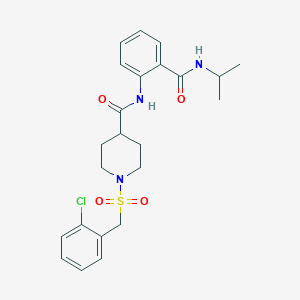 1-[(2-chlorobenzyl)sulfonyl]-N-[2-(propan-2-ylcarbamoyl)phenyl]piperidine-4-carboxamide