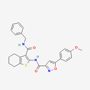 molecular formula C27H25N3O4S B11349870 N-[3-(benzylcarbamoyl)-4,5,6,7-tetrahydro-1-benzothiophen-2-yl]-5-(4-methoxyphenyl)-1,2-oxazole-3-carboxamide 