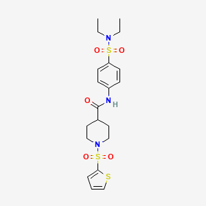 N-[4-(diethylsulfamoyl)phenyl]-1-(thiophen-2-ylsulfonyl)piperidine-4-carboxamide