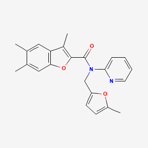 3,5,6-trimethyl-N-[(5-methylfuran-2-yl)methyl]-N-(pyridin-2-yl)-1-benzofuran-2-carboxamide