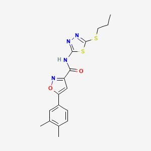 molecular formula C17H18N4O2S2 B11349950 5-(3,4-dimethylphenyl)-N-[5-(propylsulfanyl)-1,3,4-thiadiazol-2-yl]-1,2-oxazole-3-carboxamide 