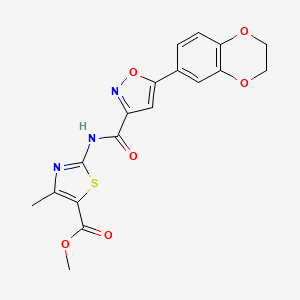 Methyl 2-({[5-(2,3-dihydro-1,4-benzodioxin-6-yl)-1,2-oxazol-3-yl]carbonyl}amino)-4-methyl-1,3-thiazole-5-carboxylate