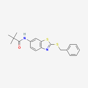 molecular formula C19H20N2OS2 B11349957 N-[2-(benzylsulfanyl)-1,3-benzothiazol-6-yl]-2,2-dimethylpropanamide 