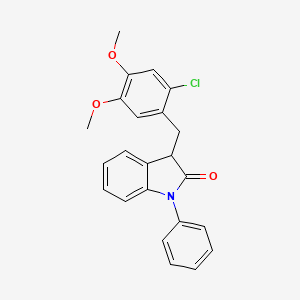 molecular formula C23H20ClNO3 B11349958 3-(2-chloro-4,5-dimethoxybenzyl)-1-phenyl-1,3-dihydro-2H-indol-2-one 