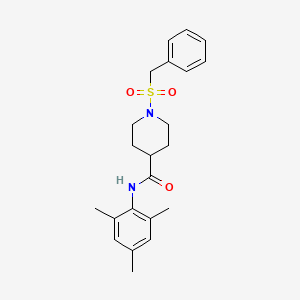 molecular formula C22H28N2O3S B11349963 1-(benzylsulfonyl)-N-(2,4,6-trimethylphenyl)piperidine-4-carboxamide 