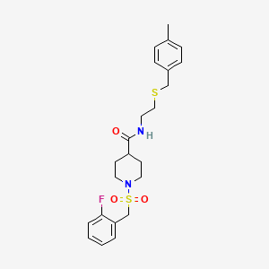 1-[(2-fluorobenzyl)sulfonyl]-N-{2-[(4-methylbenzyl)sulfanyl]ethyl}piperidine-4-carboxamide