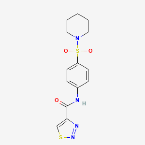 molecular formula C14H16N4O3S2 B11350017 N-[4-(piperidin-1-ylsulfonyl)phenyl]-1,2,3-thiadiazole-4-carboxamide 