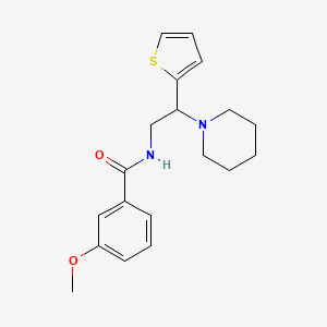 3-methoxy-N-[2-(piperidin-1-yl)-2-(thiophen-2-yl)ethyl]benzamide