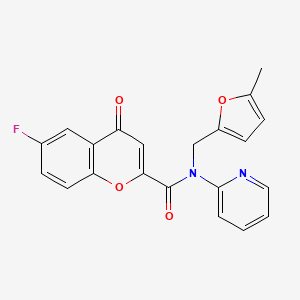 6-fluoro-N-[(5-methylfuran-2-yl)methyl]-4-oxo-N-(pyridin-2-yl)-4H-chromene-2-carboxamide