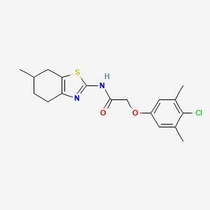 molecular formula C18H21ClN2O2S B11350058 2-(4-chloro-3,5-dimethylphenoxy)-N-(6-methyl-4,5,6,7-tetrahydro-1,3-benzothiazol-2-yl)acetamide 