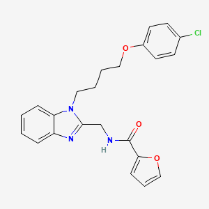 N-({1-[4-(4-chlorophenoxy)butyl]-1H-benzimidazol-2-yl}methyl)furan-2-carboxamide