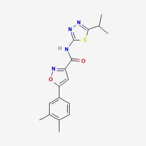 molecular formula C17H18N4O2S B11350128 5-(3,4-dimethylphenyl)-N-[5-(propan-2-yl)-1,3,4-thiadiazol-2-yl]-1,2-oxazole-3-carboxamide 