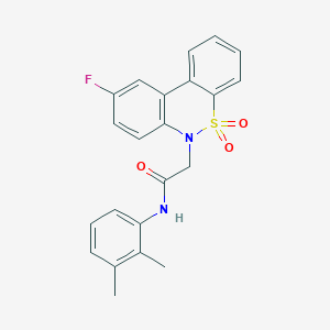 molecular formula C22H19FN2O3S B11350186 N-(2,3-dimethylphenyl)-2-(9-fluoro-5,5-dioxido-6H-dibenzo[c,e][1,2]thiazin-6-yl)acetamide 