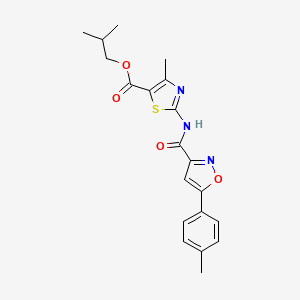 molecular formula C20H21N3O4S B11350221 2-Methylpropyl 4-methyl-2-({[5-(4-methylphenyl)-1,2-oxazol-3-yl]carbonyl}amino)-1,3-thiazole-5-carboxylate 