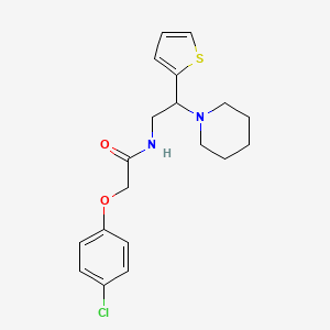 2-(4-chlorophenoxy)-N-[2-(piperidin-1-yl)-2-(thiophen-2-yl)ethyl]acetamide