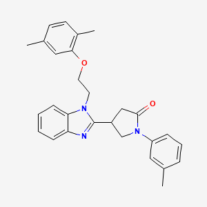 4-{1-[2-(2,5-dimethylphenoxy)ethyl]-1H-benzimidazol-2-yl}-1-(3-methylphenyl)pyrrolidin-2-one