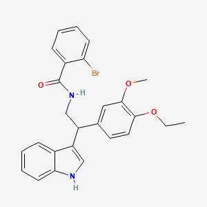 molecular formula C26H25BrN2O3 B11350268 2-bromo-N-[2-(4-ethoxy-3-methoxyphenyl)-2-(1H-indol-3-yl)ethyl]benzamide 