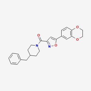 molecular formula C24H24N2O4 B11350295 (4-Benzylpiperidin-1-yl)[5-(2,3-dihydro-1,4-benzodioxin-6-yl)-1,2-oxazol-3-yl]methanone 