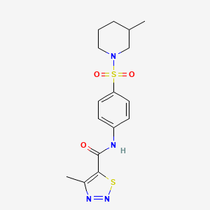 4-methyl-N-{4-[(3-methylpiperidin-1-yl)sulfonyl]phenyl}-1,2,3-thiadiazole-5-carboxamide