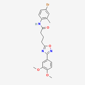 molecular formula C21H22BrN3O4 B11350326 N-(4-bromo-2-methylphenyl)-4-[3-(3,4-dimethoxyphenyl)-1,2,4-oxadiazol-5-yl]butanamide 