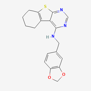 molecular formula C18H17N3O2S B11350333 N-(1,3-benzodioxol-5-ylmethyl)-5,6,7,8-tetrahydro[1]benzothieno[2,3-d]pyrimidin-4-amine 