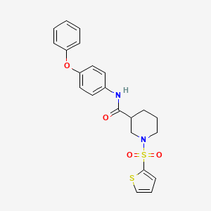 molecular formula C22H22N2O4S2 B11350335 N-(4-phenoxyphenyl)-1-(thiophen-2-ylsulfonyl)piperidine-3-carboxamide 