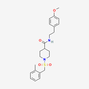 molecular formula C23H30N2O4S B11350354 N-[2-(4-methoxyphenyl)ethyl]-1-[(2-methylbenzyl)sulfonyl]piperidine-4-carboxamide 