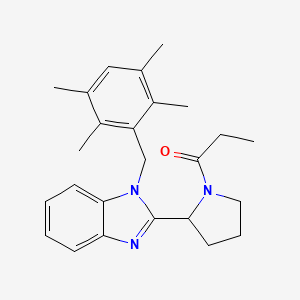 1-{2-[1-(2,3,5,6-tetramethylbenzyl)-1H-benzimidazol-2-yl]pyrrolidin-1-yl}propan-1-one