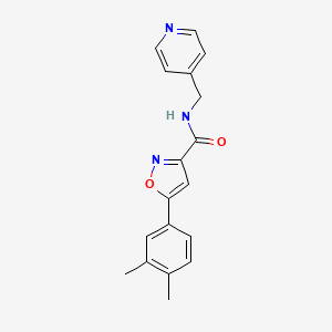 molecular formula C18H17N3O2 B11350413 5-(3,4-dimethylphenyl)-N-(pyridin-4-ylmethyl)-1,2-oxazole-3-carboxamide 