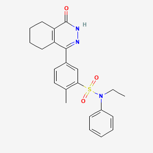 molecular formula C23H25N3O3S B11350416 N-ethyl-2-methyl-5-(4-oxo-3,4,5,6,7,8-hexahydrophthalazin-1-yl)-N-phenylbenzenesulfonamide 