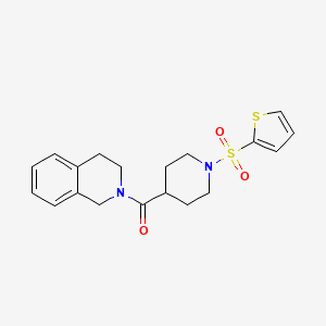 molecular formula C19H22N2O3S2 B11350417 3,4-dihydro-1H-isoquinolin-2-yl-[1-(2-thienylsulfonyl)-4-piperidyl]methanone 