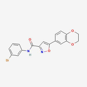 molecular formula C18H13BrN2O4 B11350428 N-(3-bromophenyl)-5-(2,3-dihydro-1,4-benzodioxin-6-yl)-1,2-oxazole-3-carboxamide 