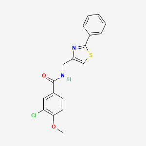 molecular formula C18H15ClN2O2S B11350437 3-chloro-4-methoxy-N-[(2-phenyl-1,3-thiazol-4-yl)methyl]benzamide 