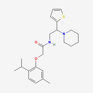 2-[5-methyl-2-(propan-2-yl)phenoxy]-N-[2-(piperidin-1-yl)-2-(thiophen-2-yl)ethyl]acetamide