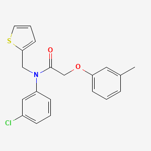 molecular formula C20H18ClNO2S B11350484 N-(3-chlorophenyl)-2-(3-methylphenoxy)-N-(thiophen-2-ylmethyl)acetamide 