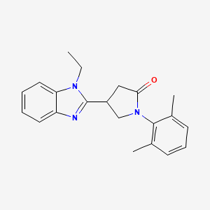 molecular formula C21H23N3O B11350487 1-(2,6-dimethylphenyl)-4-(1-ethyl-1H-benzimidazol-2-yl)pyrrolidin-2-one 