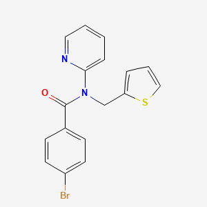 molecular formula C17H13BrN2OS B11350492 4-bromo-N-(pyridin-2-yl)-N-(thiophen-2-ylmethyl)benzamide 