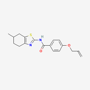 molecular formula C18H20N2O2S B11350500 N-(6-methyl-4,5,6,7-tetrahydro-1,3-benzothiazol-2-yl)-4-(prop-2-en-1-yloxy)benzamide 