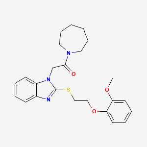 1-(azepan-1-yl)-2-(2-{[2-(2-methoxyphenoxy)ethyl]sulfanyl}-1H-benzimidazol-1-yl)ethanone