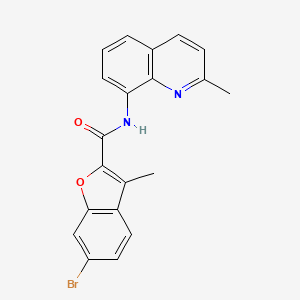 molecular formula C20H15BrN2O2 B11350522 6-bromo-3-methyl-N-(2-methylquinolin-8-yl)-1-benzofuran-2-carboxamide 