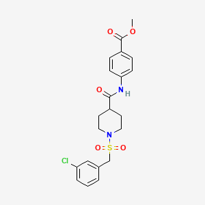 molecular formula C21H23ClN2O5S B11350533 Methyl 4-[({1-[(3-chlorobenzyl)sulfonyl]piperidin-4-yl}carbonyl)amino]benzoate 