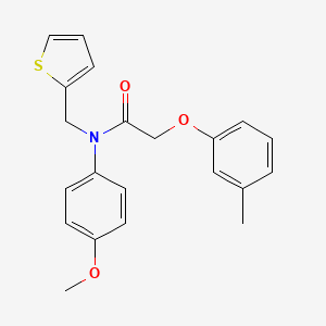 molecular formula C21H21NO3S B11350559 N-(4-methoxyphenyl)-2-(3-methylphenoxy)-N-(thiophen-2-ylmethyl)acetamide 