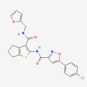 5-(4-chlorophenyl)-N-{3-[(furan-2-ylmethyl)carbamoyl]-5,6-dihydro-4H-cyclopenta[b]thiophen-2-yl}-1,2-oxazole-3-carboxamide